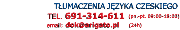 T�umacz czeski - Telefon: 691 314 611